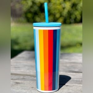 ALDI Capsule Collection 24oz Rainbow Striped Tumbler metal 🌈